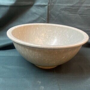 Vintage Texas Ware Confetti 10”Mixing Bowl #118 Tan Creme Grey Splatter Melamine